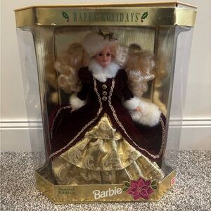 Barbie Holiday Edition in Burgundy and Gold